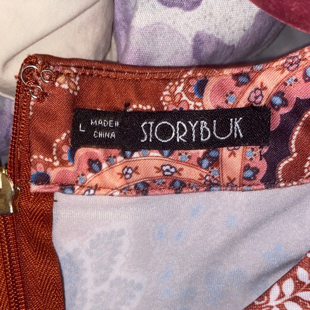 Storybuk Paisley Sleeveless Top - Rust and Blue - Picture 7 of 8